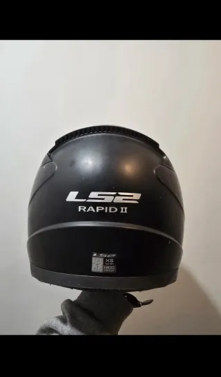 Casco Moto LS2 Negro Visera Transparente, Talla XS