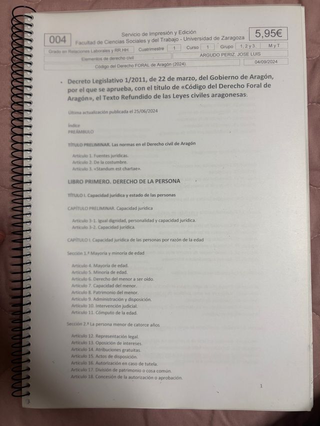 Decreto Legislativo 1/2011 Aragón