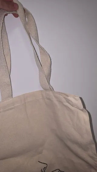 Tote bag bordada bege