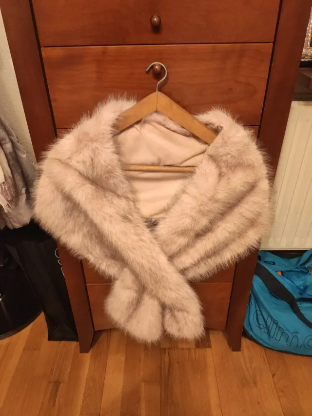 Estola ceremonia beige/rosa