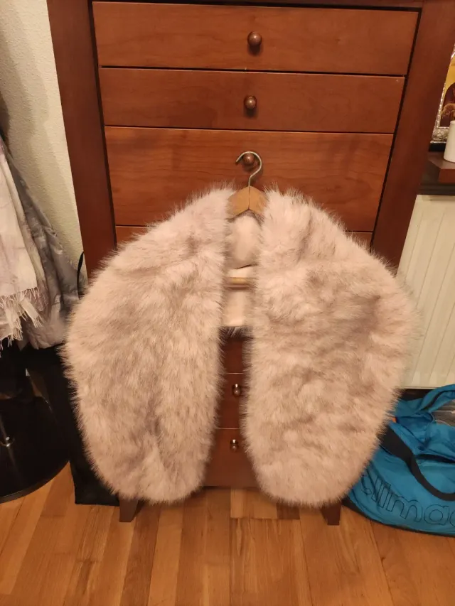 Estola ceremonia beige/rosa