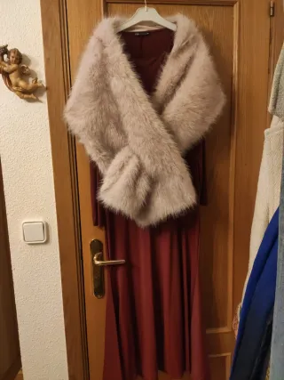 Estola ceremonia beige/rosa