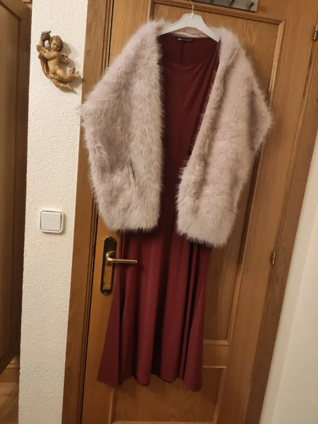 Estola ceremonia beige/rosa