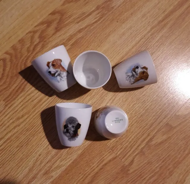 5 Vasos de Licor Limoges Perros