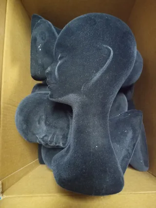 20 Cabezas de terciopelo negro para pelucas