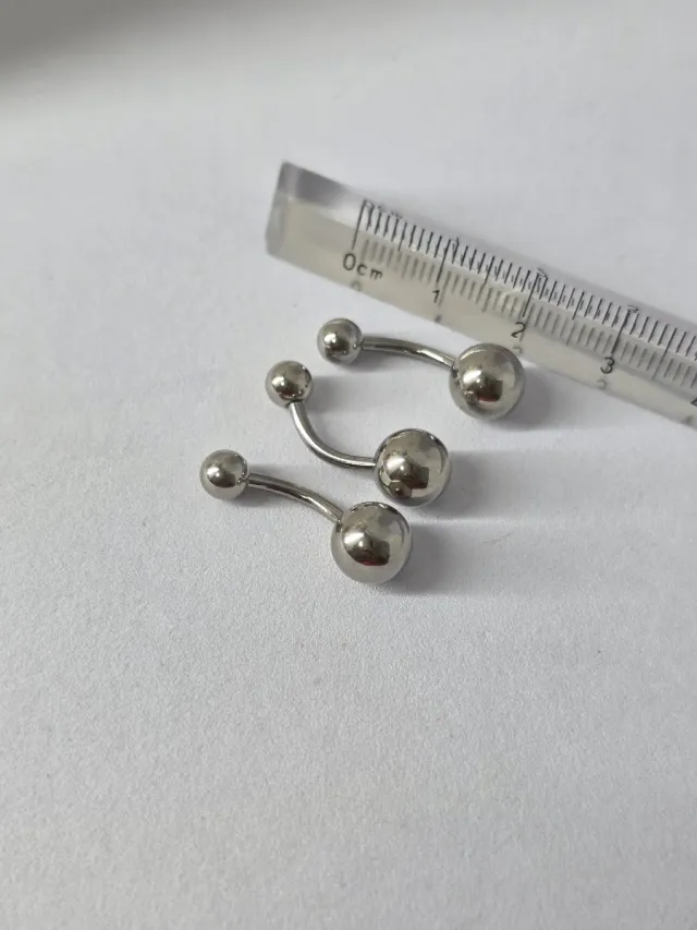 Set de 3 piercings curvos plateados