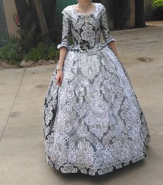 Traje de Fallera negro y Plata