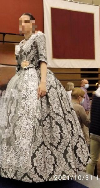 Traje de Fallera negro y Plata