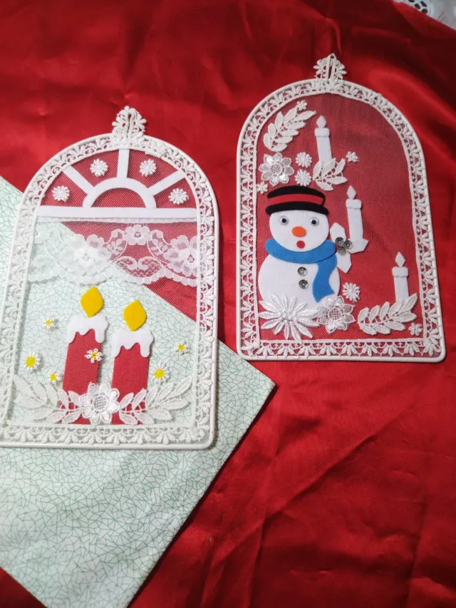 Decorazione Belga Natale Candele e Pupazzo di Neve