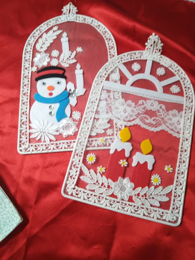 Decorazione Belga Natale Candele e Pupazzo di Neve