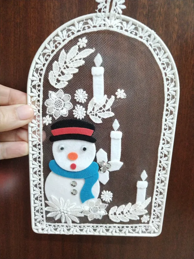 Decorazione Belga Natale Candele e Pupazzo di Neve