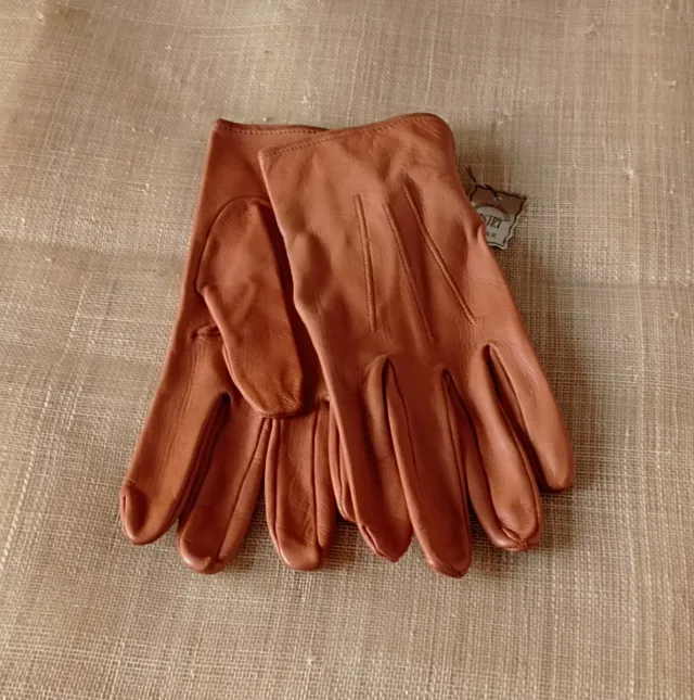 Guantes de Piel para Señora , color Camel