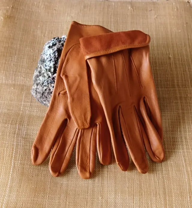 Guantes de Piel para Señora , color Camel