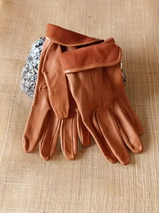 Guantes de Piel para Señora , color Camel