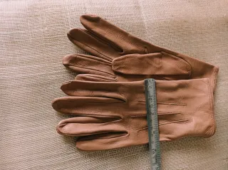 Guantes de Piel para Señora , color Camel