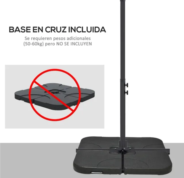 Sombrilla para Jardín con 4 bases