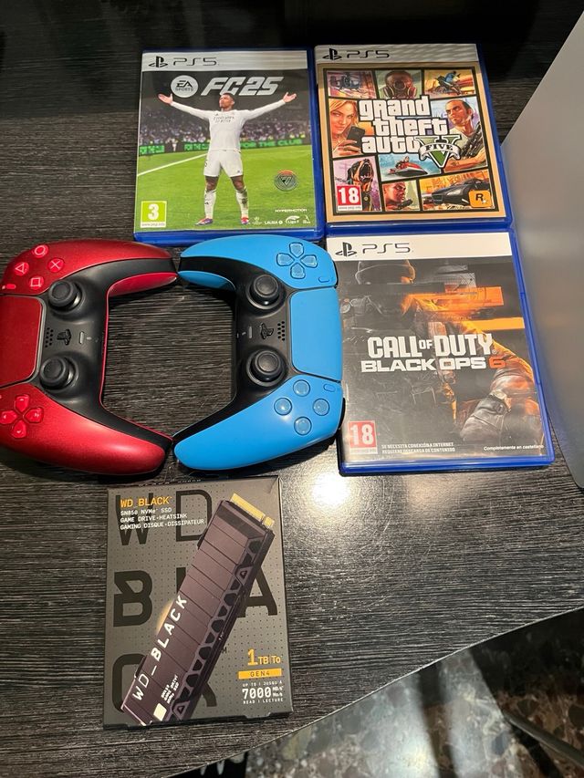 Playstation 5 + 2 mandos, 3 juegos y SSD 1TB
