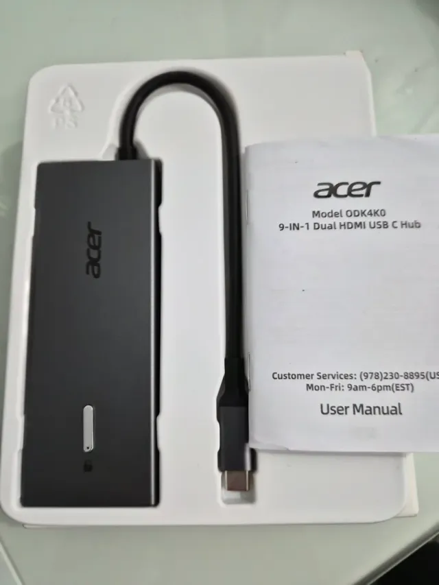 Hub Acer 9 en 1 Dual HDMI USB C