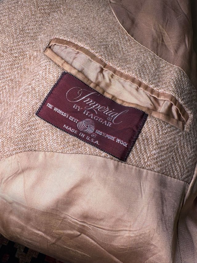 Abrigo vintage lana beige y marrón