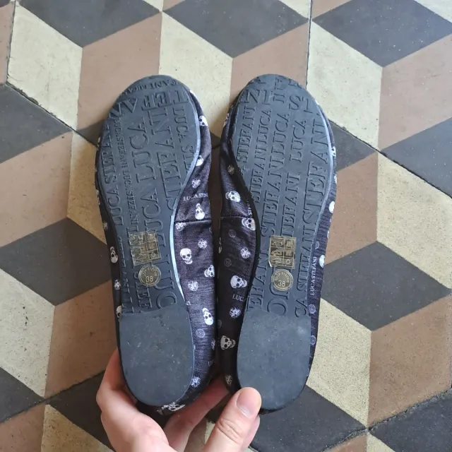 Ballerine nere con teschi - donna - 38