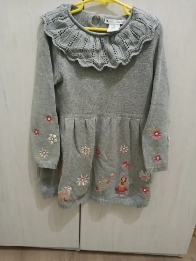 Vestido invierno niña bordado T4-5