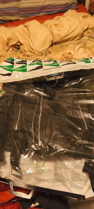 Espero oferta Chaqueta de cuero negra para hombre