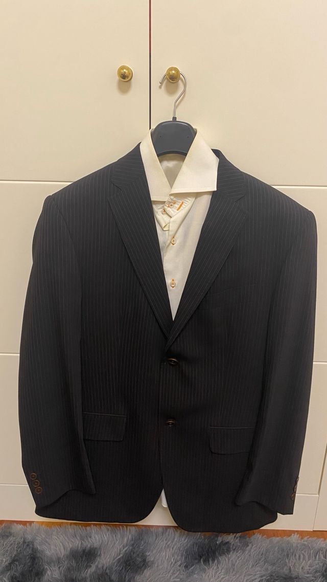 Traje Grisby Negro Rayas