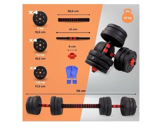 Set completo di manubri regolabili 16kg