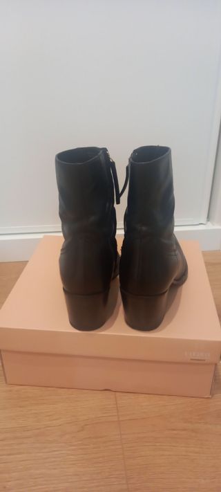 Botines negros de piel de Mango (Talla 39)