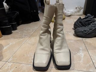 Botines Zara Piel Crema Talla 41