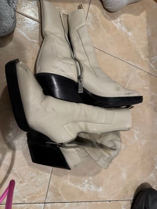 Botines Zara Piel Crema Talla 41