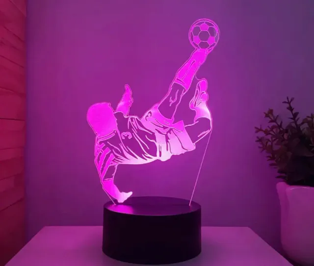 Lámpara LED 3D Fútbol Cambia Colores