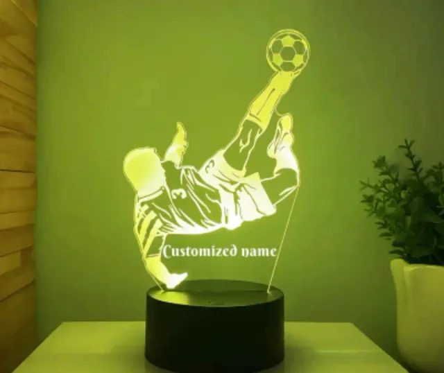 Lámpara LED 3D Fútbol Cambia Colores