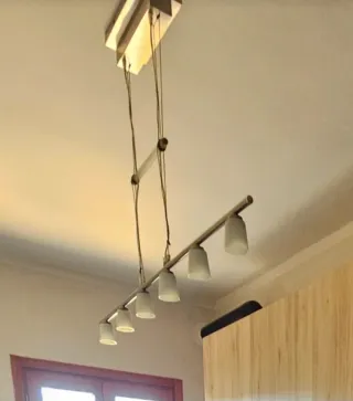 Lampadario Ikea 6 faretti acciaio e vetro