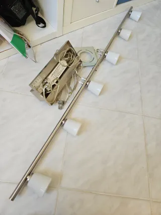 Lampadario Ikea 6 faretti acciaio e vetro