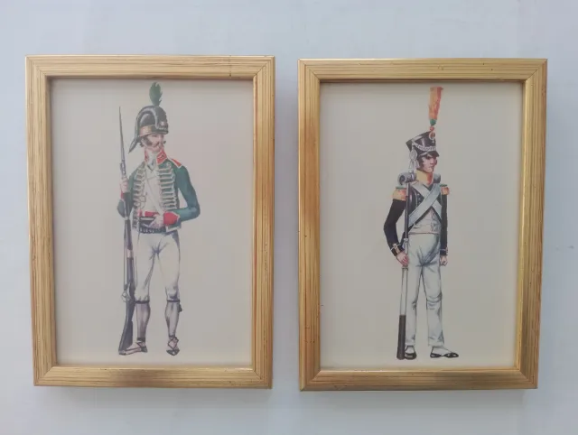 2 CUADROS DE SOLDADOS ANTIGUOS DE EPOCA