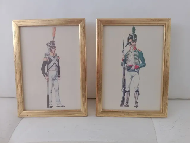 2 CUADROS DE SOLDADOS ANTIGUOS DE EPOCA
