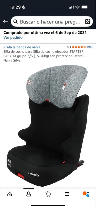 Dos sillas  coche elevador Nania EASYFIX grupo 2/3