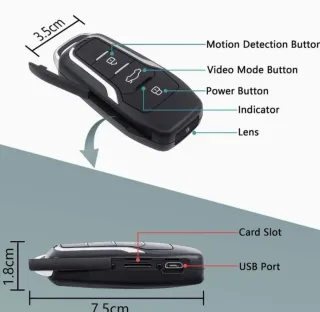 Cámara Espía / Llave Coche 1080p