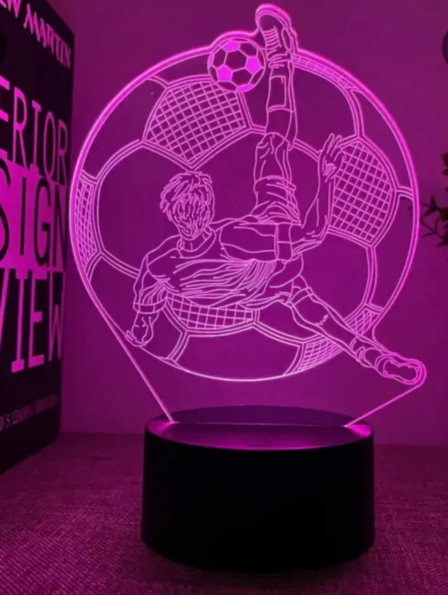 Lámpara LED 3D Fútbol Personalizable