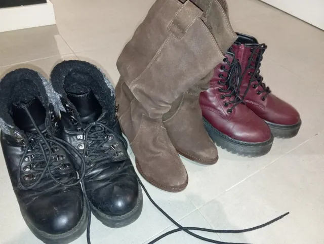 Botas de cuero y ante