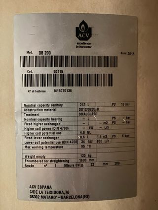 ACV Drain back 200L: Panel + Acumulador ACS