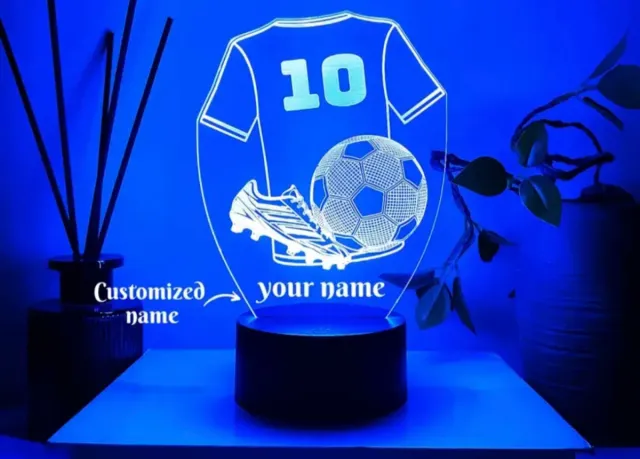 Lámpara LED 3D Fútbol Personalizable