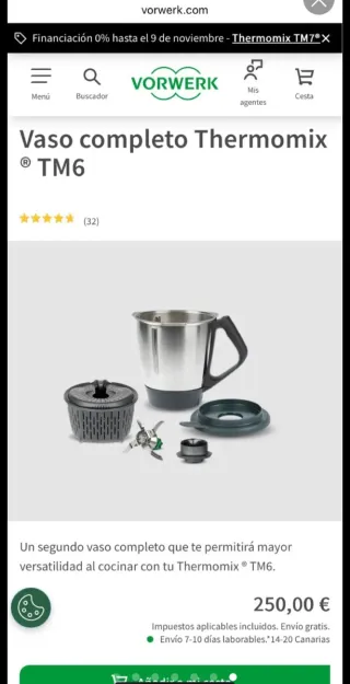 Vaso Thermomix TM6 Nuevo