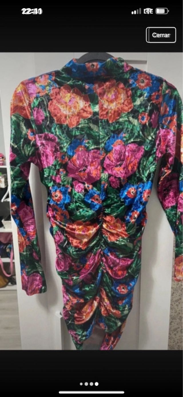 Vestido Terciopelo Estampado Floral