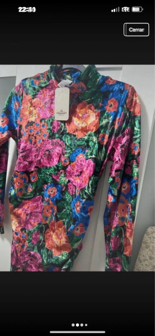 Vestido Terciopelo Estampado Floral