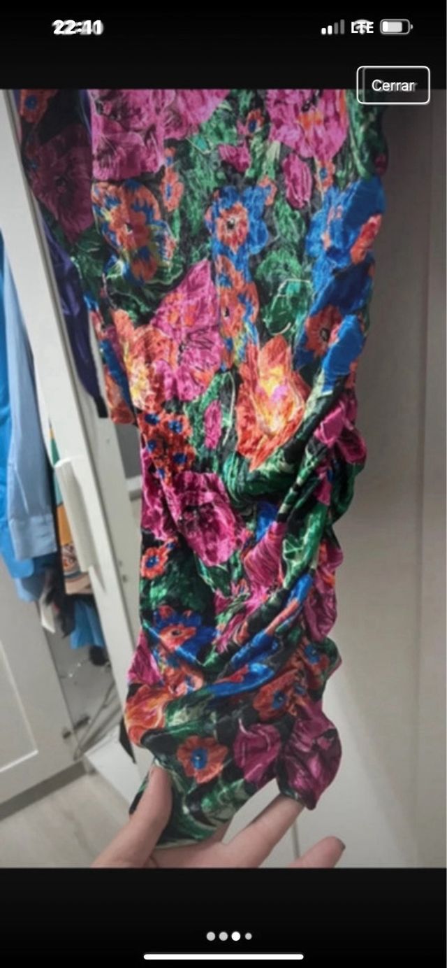 Vestido Terciopelo Estampado Floral