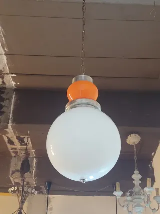 Lampada Stilux Milano anni '60 vetro e metallo