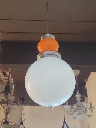 Lampada Stilux Milano anni '60 vetro e metallo