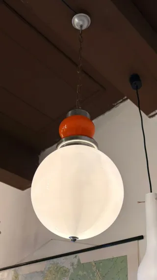 Lampada Stilux Milano anni '60 vetro e metallo